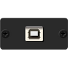 WU-BA(B) USB Wall Plate Insert, Black, Single Slot, USB-Type B Female to USB-TypeA Female, Colour: Black