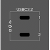 MD-2C/2CM(B) Black passive module with 2 USBC F/F ports input. Male output