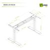 BSSD-L10-18/24 W Dual Motor Electric Sit-Stand Desk Frame, 3-Stage, white, Height: 58 to 123cm, Colour: White, 4 image