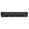 2M20F4A6 Link Series Power Module with 4xSchuko Socket/3 Pole Connector, Black Fascia and Silver Body, Colour: Black (Fascia/End Cap), Silver (Body), 3 image