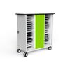 CHRGTUC-TB-32-K Charging Cart, White/Green, 11", UK, 32 iPad & Tablets with Key Locks, Plug Type: Uk