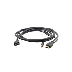 C-MHMA/MHMA-3 High Speed HDMI Flexible Cable with Ethernet + 3.5mm Stereo Audio, 0.9 m, Black, Length: 0.9