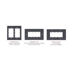 FRAME-2G/EUK(G) Frame for Wall Plate Inserts - 2 Gang, EU and UK, Grey