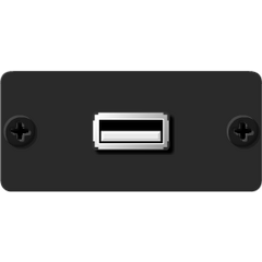 WU-AB(B) USB Wall Plate Insert, Black, Single Slot, USB-TypeA Female to USB-Type B Female, Colour: Black