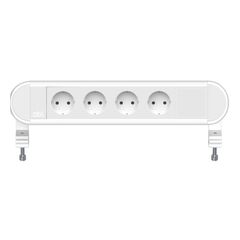 2A0WF4A1 Power Module with 4xSchuko Socket/1xTunnel, White, Colour: White (Fascia/End Cap), White (Body)