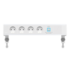 2A21F4A4 Power Module with 4xSchuko Socket/1xUSB (A+C) Charger/1xIMP Slot/White Fascia/End Cap, Colour: White (Fascia/End Cap), Silver (Body)