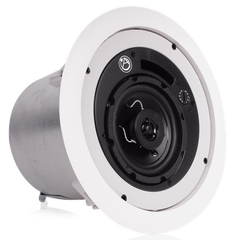 FAP42T 4" Coaxial In-Ceiling Speaker with 16-Watt 70/100V Transformer and Ported Enclosure - White, Colour: White