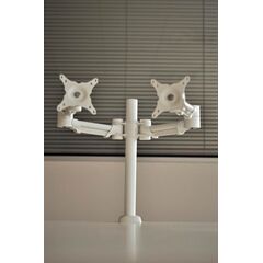FSA2TFWH Double Monitor Arm with Top Fix, White, 13kg Load Capacity, 81.8x40cm, Colour: White