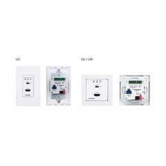 WP-20CT/EU-80/86(W) Active Wall Plate - 4K60 4:2:0 HDMI & USB-C Wall-Plate Auto Switcher/Transmitter over Long-Reach HDBaseT, Colour: White, Version: EU 80/86(W)