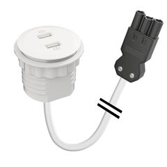 9355055101 Powerdot Mini 51 - 2 USB-A charger 12W, GST-18i3, white, Connector Type: Schuko, USB, Cable Length: 1.25, Colour: White, Power Rating: 12W