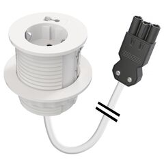 9356056001 Powerdot Compact 60 - 1 socket type F, 1 cable grommet, GST-18i3, white, Cable Length: 1.2, Colour: White