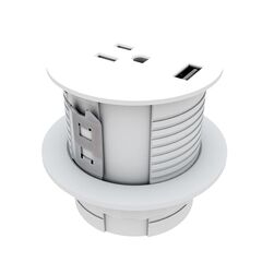 9356606101Powerdot Compact 61 - 1 socket type B, 1 USB-A charger 12W, white, Connector Type: USB, Cable Length: 1.5, Colour: White