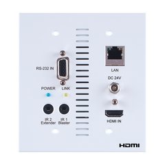 CH-507TXWPUS 4K60 (4:2:0) HDMI over HDBaseT Wallplate Transmitter with IR, RS-232, PoC (PSE) & LAN (2 Gang US)