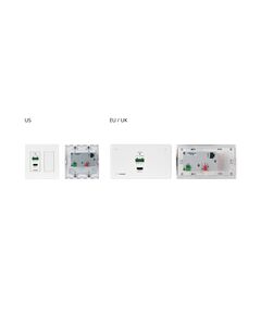 WP-789R/EU-80/86(W) 4K60 4:2:0 HDMI 2-Gang PoE Wall-Plate Receiver with RS-232 & IR over Long-Reach HDBaseT, Version: EU 80/86