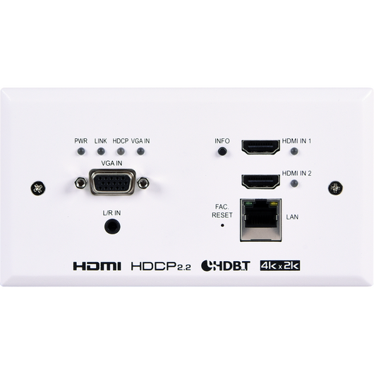 CH-2537TXWPEU UHD+ 3x1 HDMI/VGA to HDBaseT Switcher with Event Automation (EU 2-Gang), 2 image