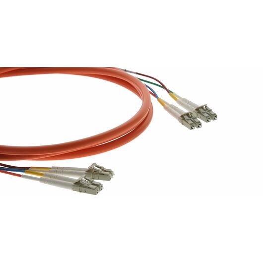 C-4LC/4LC-150 Fiber Optic Breakout Cable, Orange, 4xLC Male to 4xLC Male