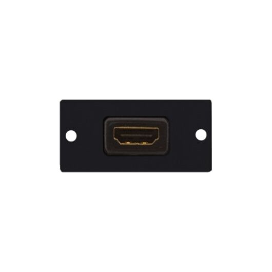 W-H(W-HDMI)(B) HDMI Wall Plate Insert, Black, Single Slot, Colour: Black