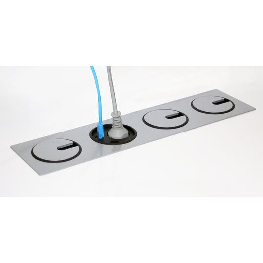 935-PF04 Metal frame for 4 built-in power sockets mounting, silver, 3 image