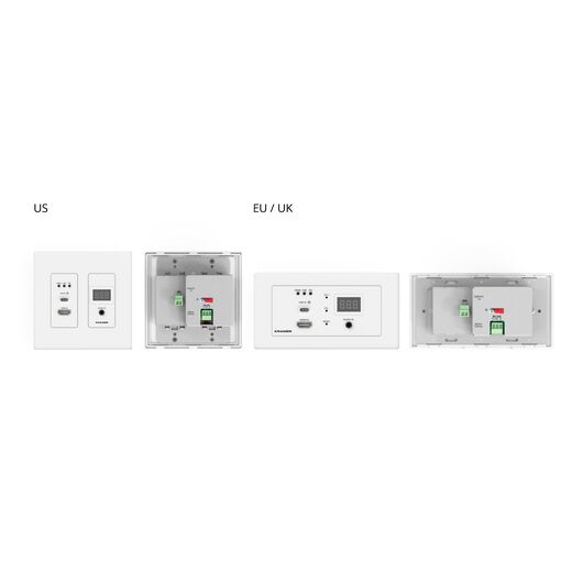WP-SW2-EN7/US-D(W) High–Performance, AVoIP Auto–Switch 2-Gang Wall-Plate Encoder, US Plug, Power Compatibility: US
