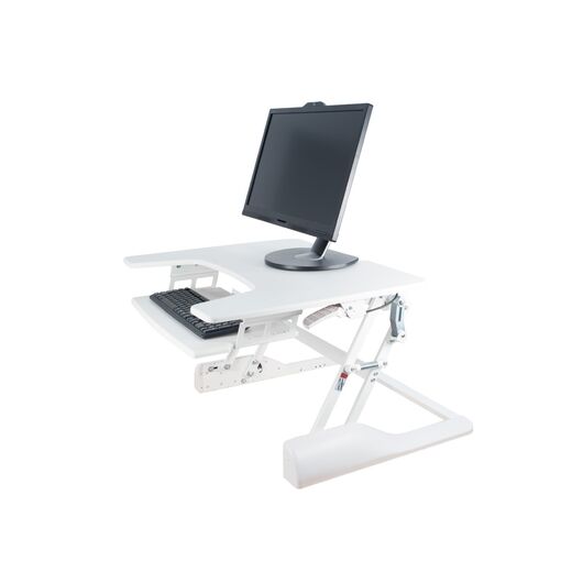 BSSD-76 White Sit-Stand Desktop Workstation Stand, White, 13 to 50 x 76.2x64cm, Colour: White, 9 image