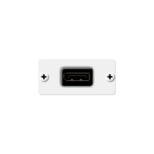 W-DP(W) DisplayPort Wall Plate Insert, White, Single Slot, Colour: White