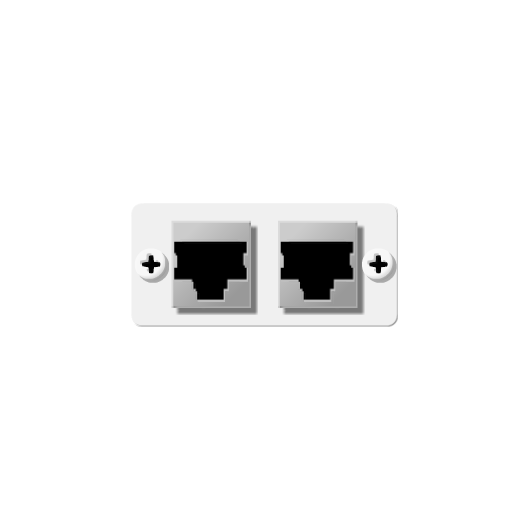 W4545(W) Dual Ethernet Wall Plate Insert, White, Single Slot, Colour: White