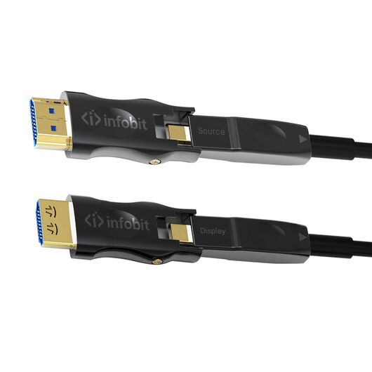 AOC-HDMI-DD60L HDMI 2.0 4K60 AOC cable, Type D to D with detachable connectors, iLock version, 60m, Length: 60m