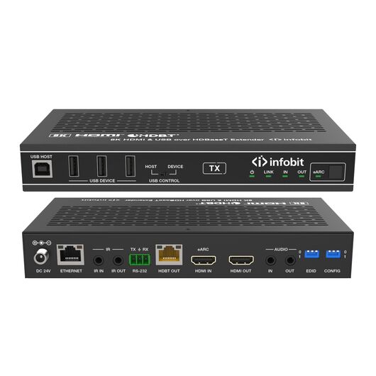 iTrans E90U8K HDMI 2.1 8K and USB over HDBaseT extenders (Tx and Rx), 90m for  8K/30Hz, 2 image