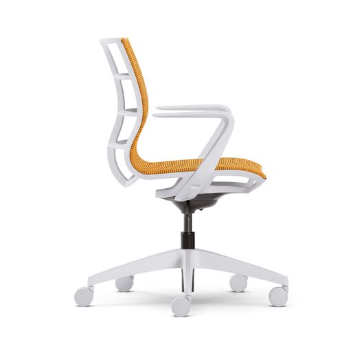 Ashton Bentley Chair - Sedus se:joy, Light Grey Frame, Orange Fabric, Colour: Grey (Frame), Orange (Fabric), 2 image