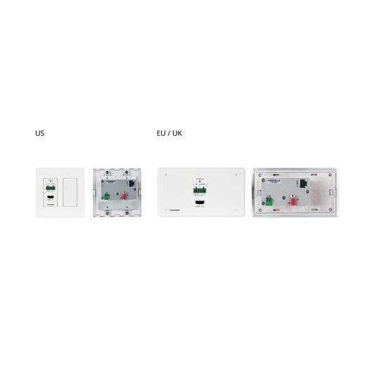 WP-789R/US-D(W) 4K60 4:2:0 HDMI 2-Gang PoE Wall-Plate Receiver with RS-232 & IR over Long-Reach HDBaseT, Version: US-D