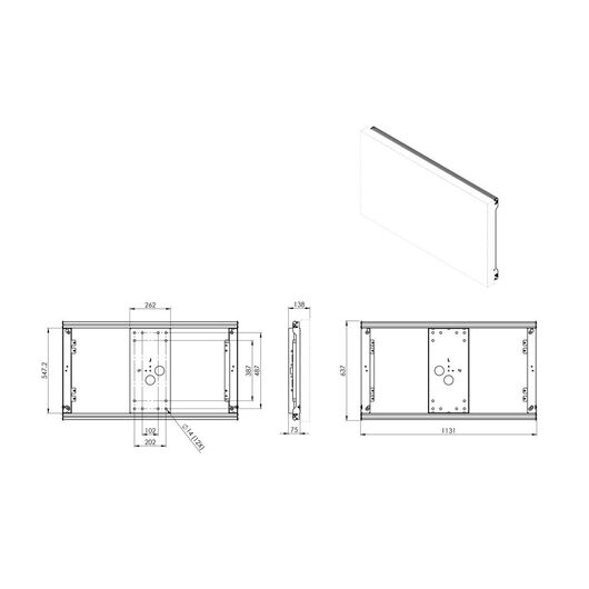 POW 1601 Outdoor Wall Mount, 63.7cm, Black, 3 image