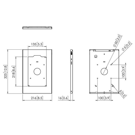 PTS 1236 Tablet Holder, Silver, 32.5x21.6x1.6cm, For Samsung Galaxy TabA 10.1 (2018), Accessible/Hidden Button, 3 image