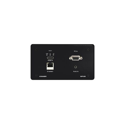 WP-20/EU(B)-86 Active Wall Plate - HDMI & Computer Graphics with Ethernet, Bidirectional RS-232 & Stereo Audio HDBaseT Transmitter, Colour: Black, Version: EU 86