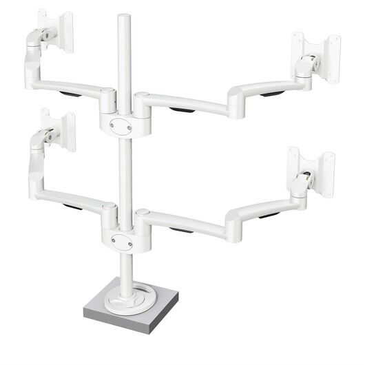 4181503001 Hold Advanced Monitor Arm 30 - Multi monitor arm system, 4x4 kg, grommet mounting, white, Colour: White