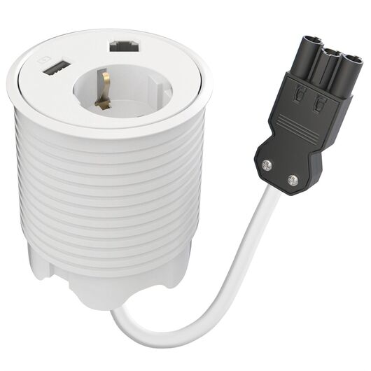 9358051201 Powerdot - 1 Power 1 Data 1 USB-A Charger, GST18i3, 1.25m, White, Connector Type: USB, Cable Length: 1.2, Colour: White