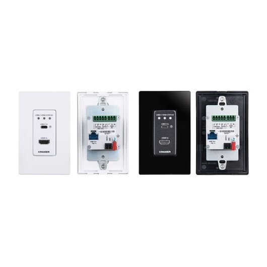 WP-20CT/US-D(W/B) Active Wall Plate - 4K60 4:2:0 HDMI & USB-C Wall-Plate Auto Switcher/Transmitter over Long-Reach HDBaseT, Colour: Black, White, Version: US-D(W/B), 2 image