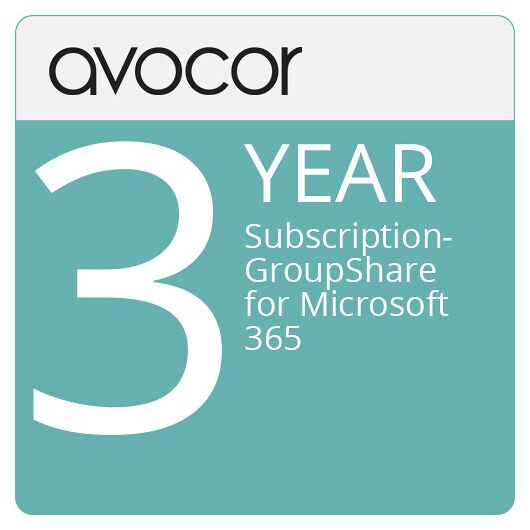 AVC-GSM365-3YR Avocor GroupShare License for Microsoft 365 (3-Year Subscription), Subscription Validity: 3yrs