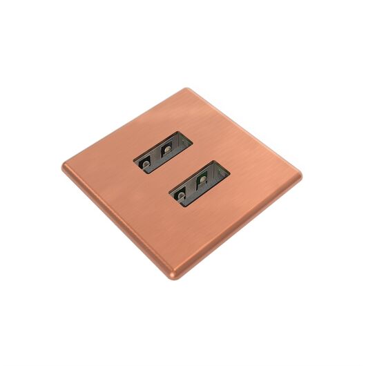 9353003110 Axessline Micro Square - 2 USB-A charger 10W, solid copper, Connector Type: USB, Cable Length: 1.5, Colour: Solid Copper, Power Rating: 10W