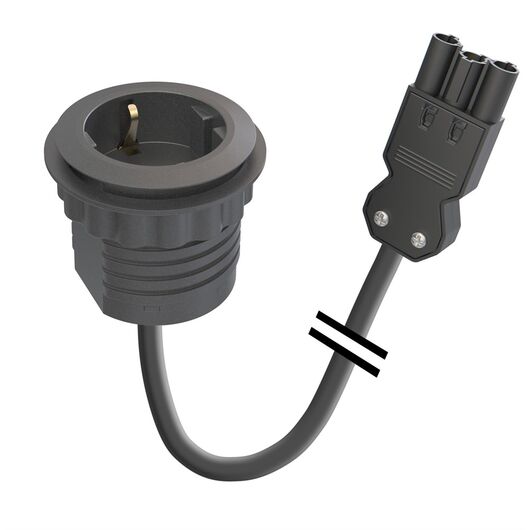 9355055009 Powerdot Mini 50 - 1 socket, GST-18i3, black, Cable Length: 1.5, Colour: Black