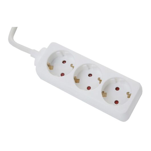 9453003301 Power Strip - 3 socket type F, 3.0 m cable length, white, Cable Length: 3, Colour: White